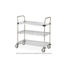 Metro - Carts; Type: Utility ; Load Capacity (Lb.): 375.000 ; Number of Shelves: 3 ; Width (Inch): 18 ; Length (Inch): 24 ; Height (Inch): 38 - Exact Industrial Supply