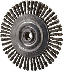 DeWALT - 6" OD, 5/8-11 Arbor Hole, Knotted Steel Wheel Brush - 0.02" Filament Diam, 12,500 RPM - Benchmark Tooling