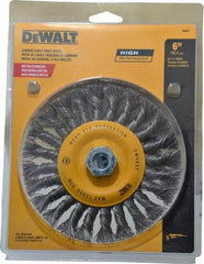 DeWALT - 6" OD, 5/8" Arbor Hole, Knotted Steel Wheel Brush - 0.025" Filament Diam, 12,500 RPM - Benchmark Tooling