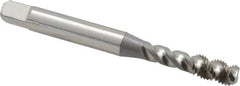 OSG - #10-32 UNF, 3 Flute, 50° Helix, Bottoming Chamfer, Bright Finish, High Speed Steel Spiral Flute STI Tap - Right Hand Flute, 2-3/8" OAL, 0.255" Shank Diam, 7/8" Thread Length - Exact Industrial Supply