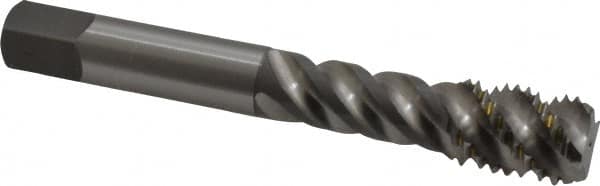 OSG - 7/16-14 UNC, 4 Flute, 50° Helix, Bottoming Chamfer, Bright Finish, High Speed Steel Spiral Flute STI Tap - Right Hand Flute, 3-5/32" OAL, 0.429" Shank Diam, 1-7/16" Thread Length - Exact Industrial Supply