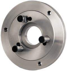 Buck Chuck Company - Adapter Back Plate for 6" Diam Self Centering Lathe Chucks - D1-4 Mount, 1.8" Through Hole Diam, 4.906mm ID, 6-1/2" OD, 0.714" Flange Height, Steel - Benchmark Tooling