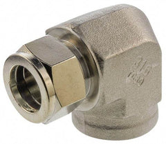 Parker - 5/8" OD, Stainless Steel Female Elbow - -425 to 1,200°F, 7/8" Hex, Comp x FNPT Ends - Benchmark Tooling
