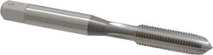 OSG - 1/4-32 UNEF 4 Flute Bright Finish High Speed Steel Straight Flute Standard Hand Tap - Plug, Right Hand Thread, 2-1/2" OAL, 1" Thread Length, H3 Limit, Oversize - Exact Industrial Supply