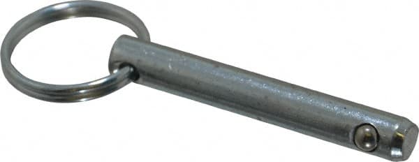 Gibraltar - 5/16" Pin Diam, 2" Long, Zinc Plated Steel Ball Lock Hitch Pin - 1-5/8" Usable Length - Benchmark Tooling