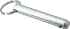 Gibraltar - 7/16" Pin Diam, 2-1/2" Long, Zinc Plated Steel Ball Lock Hitch Pin - 2-1/16" Usable Length - Benchmark Tooling