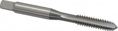 OSG - 1/4-20 UNC 3B 4 Flute Bright Finish High Speed Steel Straight Flute Standard Hand Tap - Plug, Left Hand Thread, 2-1/2" OAL, 1" Thread Length, H3 Limit, Oversize - Exact Industrial Supply