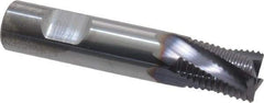 Niagara Cutter - 1/2" Diam, Fine Pitch, 5/8" LOC, 4 Flute Solid Carbide Corner Chamfer Roughing End Mill - TiAlN Finish, 2-1/2" OAL, 1/2" Shank Diam, Single End, Centercutting, 20° Helix - Benchmark Tooling