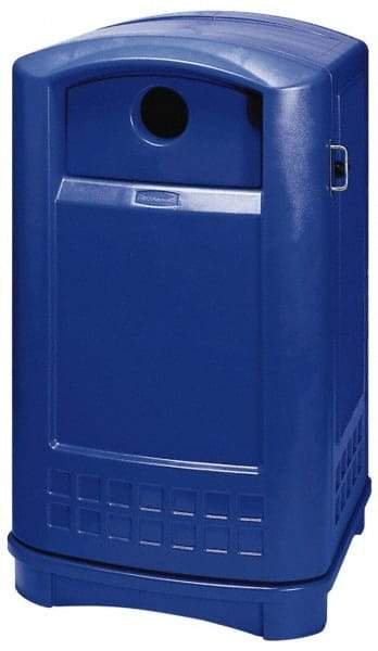 Rubbermaid - 50 Gal Blue Rectangle Recycling Container - Polyethylene, 42-1/8" High x 24-3/4" Long x 25-1/4" Wide - Benchmark Tooling