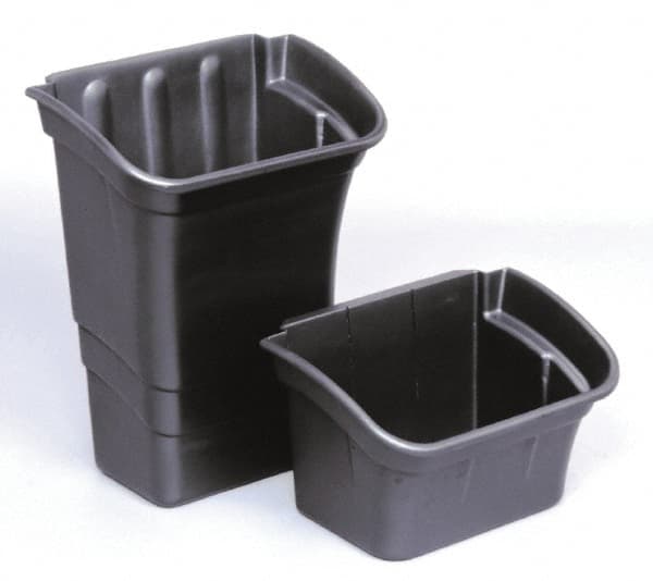 Rubbermaid - 4 Gal Black Rectangle Recycling Container - Polyethylene, 10-1/2" High x 12-1/8" Long x 17" Wide - Benchmark Tooling