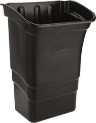 Rubbermaid - 8 Gal Black Rectangle Trash Can - Polyethylene, 22" High x 12" Long x 17" Wide - Benchmark Tooling