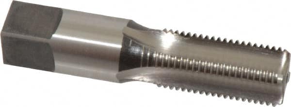 Reiff & Nestor - 1/4-19" BSPP, 4 Flutes, Bottoming Chamfer, Bright Finish, High Speed Steel British Standard Pipe Tap - 0.5625" Shank Diam, 0.421" Square Size, 1-1/16" Thread Length, 2-7/16" Overall Length, Series 122P - Exact Industrial Supply