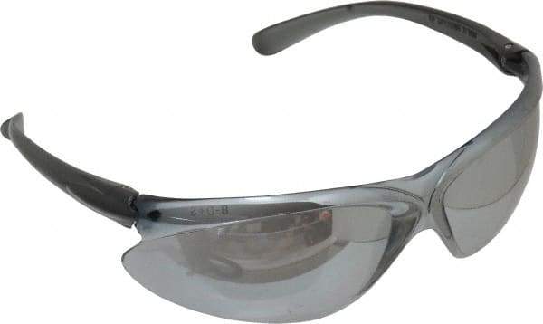 Honeywell - Silver Mirror Lenses, Frameless Safety Glasses - Scratch Resistant, Plastic Frame, Size Universal, Wrap Around - Benchmark Tooling