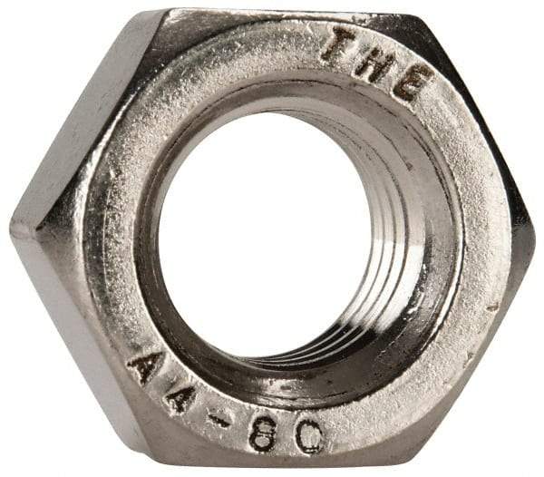 Value Collection - M12x1.75 Metric Coarse Stainless Steel Right Hand Hex Nut - 19mm Across Flats, 10mm High, Uncoated - Benchmark Tooling