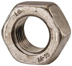 Value Collection - M27x3.00 Metric Coarse Stainless Steel Right Hand Hex Nut - 41mm Across Flats, 22mm High, Uncoated - Benchmark Tooling