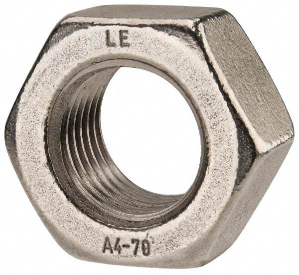 Value Collection - M39x4.00 Metric Coarse Stainless Steel Right Hand Hex Nut - 60mm Across Flats, 31mm High, Uncoated - Benchmark Tooling