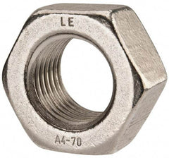 Value Collection - M42x4.50 Metric Coarse Stainless Steel Right Hand Hex Nut - 65mm Across Flats, 34mm High, Uncoated - Benchmark Tooling