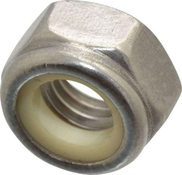 Value Collection - M8x1.25 Metric Coarse 316 & Austenitic Grade A4 Hex Lock Nut with Nylon Insert - 8mm High, Uncoated - Benchmark Tooling