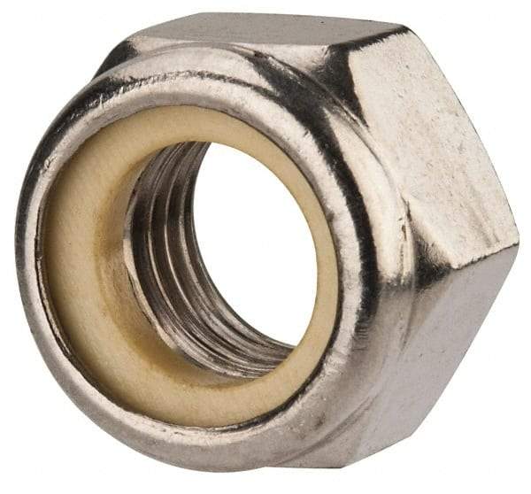 Value Collection - M16x2.00 Metric Coarse 316 & Austenitic Grade A4 Hex Lock Nut with Nylon Insert - 16mm High, Uncoated - Benchmark Tooling