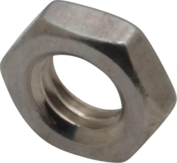 Value Collection - M5x0.80 Metric Coarse Stainless Steel Right Hand Hex Jam Nut - 8mm Across Flats, 2.7mm High, Uncoated - Benchmark Tooling