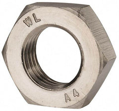 Value Collection - M27x3.00 Metric Coarse Stainless Steel Right Hand Hex Jam Nut - 41mm Across Flats, 13.5mm High, Uncoated - Benchmark Tooling