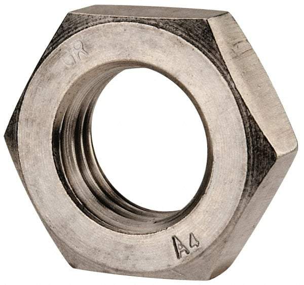 Value Collection - M30x3.50 Metric Coarse Stainless Steel Right Hand Hex Jam Nut - 46mm Across Flats, 15mm High, Uncoated - Benchmark Tooling