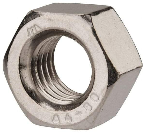 Value Collection - M12x1.75 Metric Coarse Stainless Steel Right Hand Heavy Hex Nut - 19mm Across Flats, 12mm High, Uncoated - Benchmark Tooling