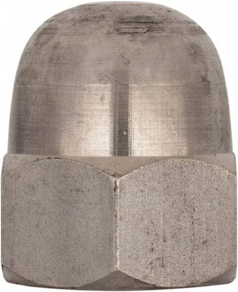 Value Collection - M22x2.5 Metric Coarse, 34mm Width Across Flats, Uncoated, Stainless Steel Acorn Nut - 39mm Overall Height, Austenitic A4, DIN 1587 - Benchmark Tooling