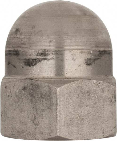 Value Collection - M27x3 Metric Coarse, 41mm Width Across Flats, Uncoated, Stainless Steel Acorn Nut - 50mm Overall Height, Austenitic A4, DIN 1587 - Benchmark Tooling