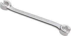 Proto - 3/8 x 7/16", Satin Finish, Open End Flare Nut Wrench - 12 Points, 6-1/4" OAL, Steel, Double End Head - Benchmark Tooling