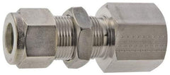 Parker - 1/8" OD, Stainless Steel Bulkhead Female Connector - -425 to 1,200°F, 9/16" Hex, Comp x FNPT Ends - Benchmark Tooling