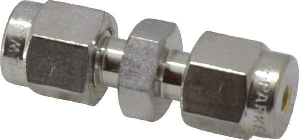 Parker - 1/8" OD, Stainless Steel Union - -425 to 1,200°F, 7/16" Hex, Comp x Comp Ends - Benchmark Tooling