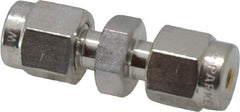 Parker - 1/8" OD, Stainless Steel Union - -425 to 1,200°F, 7/16" Hex, Comp x Comp Ends - Benchmark Tooling