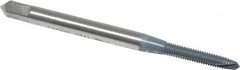 OSG - M2.5x0.45 Metric Coarse, 2 Flute, elektraLUBE Finish, High Speed Steel Spiral Point Tap - Plug Chamfer, Right Hand Thread, 1-13/16" OAL, 1/2" Thread Length, 6H Class of Fit, Series 102M - Exact Industrial Supply