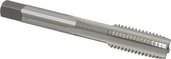 OSG - M12x1.75 Metric Coarse 6H 4 Flute Bright Finish High Speed Steel Straight Flute Standard Hand Tap - Plug, Right Hand Thread, 3-3/8" OAL, 1-21/32" Thread Length, D6 Limit, Oversize - Exact Industrial Supply