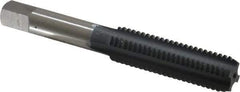 OSG - M12x1.75 Metric Coarse 6H 4 Flute elektraLUBE Finish High Speed Steel Straight Flute Standard Hand Tap - Bottoming, Right Hand Thread, 3-3/8" OAL, 1-21/32" Thread Length, D6 Limit - Exact Industrial Supply