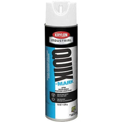 Krylon - 20 fl oz White Marking Paint - 600' Coverage at 1" Wide, Water-Based Formula - Benchmark Tooling