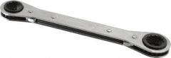 Proto - 5/8" x 11/16" 12 Point Reversible Ratcheting Box Wrench - Double End, 1-5/8" Head Diam x 1/2" Head Thickness, 8-1/8" OAL, Steel, Chrome Finish - Benchmark Tooling