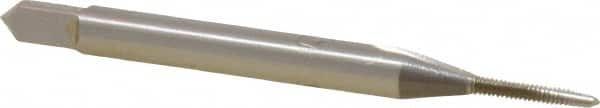 OSG - #0-80 UNF 3B 2 Flute Bright Finish High Speed Steel Straight Flute Standard Hand Tap - Taper, Right Hand Thread, 1-5/8" OAL, 5/16" Thread Length, H1 Limit, Oversize - Exact Industrial Supply