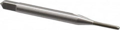 OSG - #0-80 UNF 2B 2 Flute Bright Finish High Speed Steel Straight Flute Standard Hand Tap - Bottoming, Right Hand Thread, 1-5/8" OAL, 5/16" Thread Length, H2 Limit, Oversize - Exact Industrial Supply