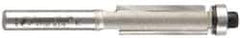 Amana Tool - 3/8" Cut Diam, 1" Length of Cut, 2 Flute Flush Trim Edge Profile Router Bit - Carbide-Tipped, 1/4" Shank Diam, 2-5/8" OAL, Uncoated - Benchmark Tooling