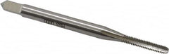 OSG - #2-56 UNC 2B 2 Flute Bright Finish High Speed Steel Straight Flute Standard Hand Tap - Bottoming, Right Hand Thread, 1-3/4" OAL, 7/16" Thread Length, H2 Limit, Oversize - Exact Industrial Supply