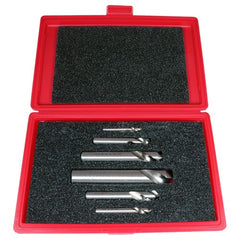 ‎1/4-1 RHS / RHC HSS 90 Degree Radial Point NC Short Length 90° Spotting and Centering Drill Set - Bright - Exact Industrial Supply