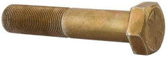 Made in USA - 1-14 UNF, 5" Length Under Head Hex Head Cap Screw - Partially Threaded, Grade 8 Alloy Steel, Zinc Yellow Dichromate Finish, 1-1/2" Hex - Benchmark Tooling