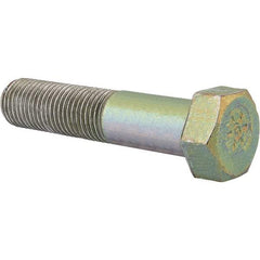 Made in North America - 1-1/2 - 6 UNC, 7" Length Under Head Hex Head Cap Screw - Partially Threaded, Grade 8 Alloy Steel, Zinc Yellow Dichromate Finish, 2-1/4" Hex - Benchmark Tooling