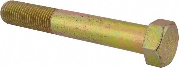 Made in North America - 1-1/2 - 6 UNC, 10" Length Under Head Hex Head Cap Screw - Partially Threaded, Grade 8 Alloy Steel, Zinc Yellow Dichromate Finish, 2-1/4" Hex - Benchmark Tooling