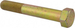 Made in North America - 1-1/2 - 6 UNC, 10" Length Under Head Hex Head Cap Screw - Partially Threaded, Grade 8 Alloy Steel, Zinc Yellow Dichromate Finish, 2-1/4" Hex - Benchmark Tooling