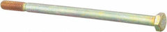 Made in USA - 5/16-18 UNC, 5-1/2" Length Under Head Hex Head Cap Screw - Partially Threaded, Grade 8 Alloy Steel, Zinc Yellow Dichromate Finish, 1/2" Hex - Benchmark Tooling