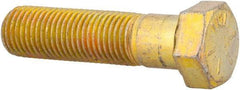 Made in USA - 7/16-20 UNF, 1-3/4" Length Under Head Hex Head Cap Screw - Partially Threaded, Grade 8 Alloy Steel, Zinc Yellow Dichromate Finish, 5/8" Hex - Benchmark Tooling