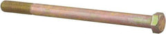 Made in North America - 7/16-20 UNF, 6" Length Under Head Hex Head Cap Screw - Partially Threaded, Grade 8 Alloy Steel, Zinc Yellow Dichromate Finish, 5/8" Hex - Benchmark Tooling